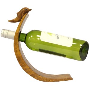 Drevený stojan na víno - Delfín