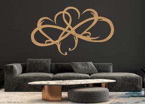 Drevený svadobný obraz – Prepletené srdcia lásky