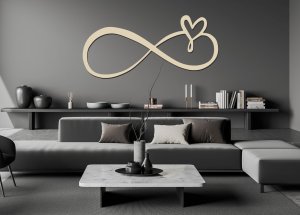 Drevený svadobný obraz – Nekonečno s kvapkou lásky