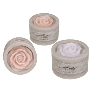 Sviečka „Ruža“ ca 7,5 × 5 cm - Ružová