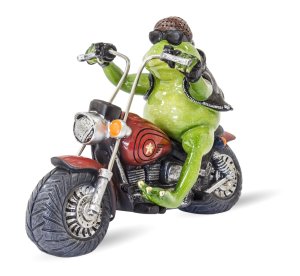 Keramická žabka - Motorka
