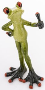 Keramická žabka s palcom hore