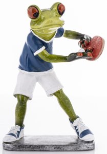 Keramická žabka – pingpongista