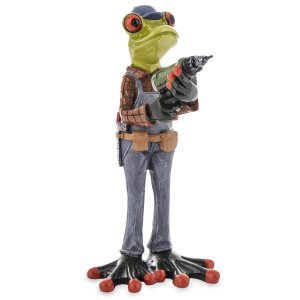 Keramická žabka - Opravár s vŕtačkou