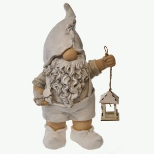 Záhradná postava - Trpaslík s lampášom 44 cm SNOW