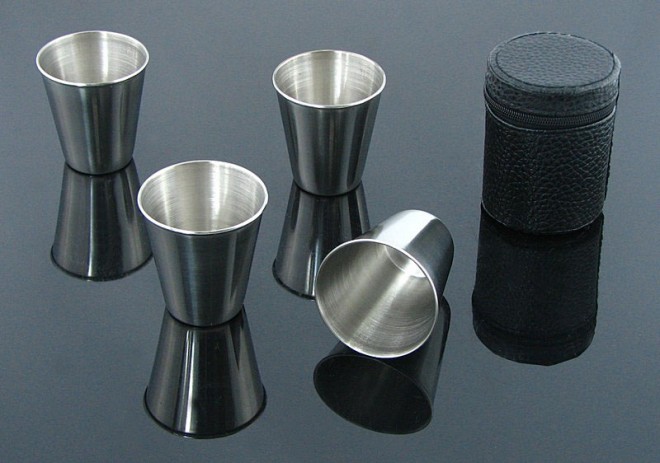 Štamperlíky WILD nerezové 4ks 80 ml