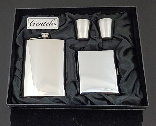 Súprava ALCO ploskačka 240 ml s tabatierkou + 2 ks štamperlíkov 30 ml