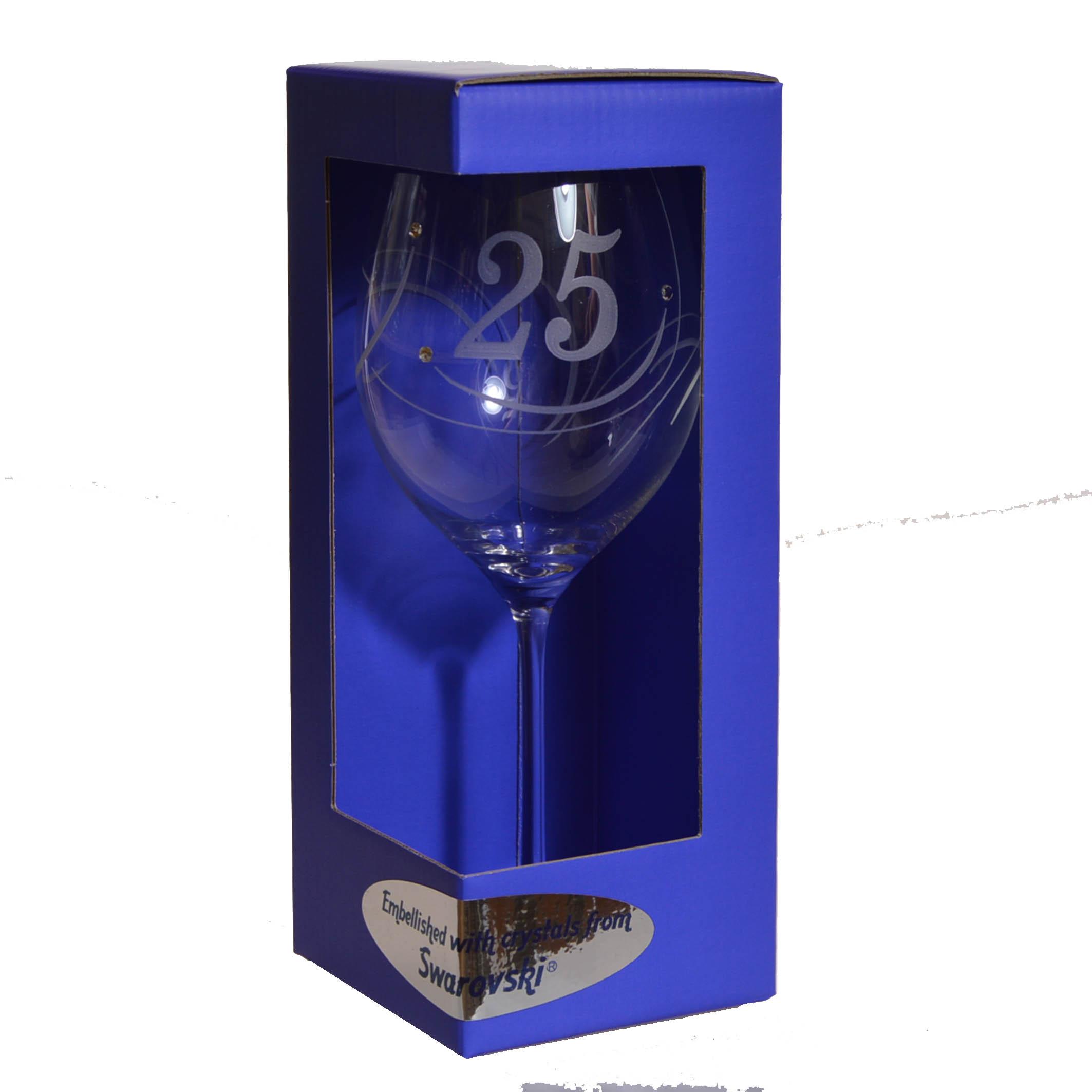 Výročný pohár na víno swarovski - K 25. narodeninám