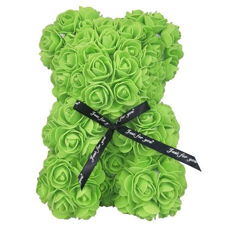 Medvedík z ruží - zelený 25 cm