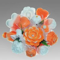 Mydlová Kytica - oranžovo - biela