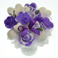 Mydlová Kytica - fialovo - biela