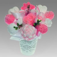 Mydlová Kytica - ružovo - biela