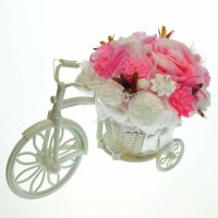 Mydlová Kytica bicykel - ruzovo biela