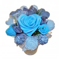 Mydlová Kytica -  sivo-modro-biela