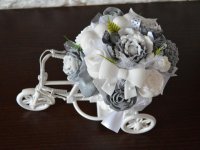 Mydlová Kytica bicykel - sivo- biela