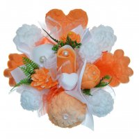 Mydlová Kytica - oranžovo - biela