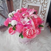 Originálna mydlová kytica - Ružová