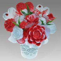 Mydlová Kytica - červeno biela