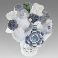 Mydlová Kytica - sivo - biela