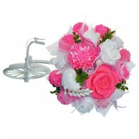 Mydlová Kytica bicykel - ružovo, biela