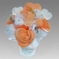 Mydlová Kytica - oranžovo - biela