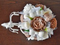 Mydlová Kytica bicykel -  hnedo- biela