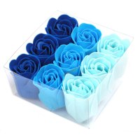 Sada 9 Mydlových Kvetov - Svadobné Modré