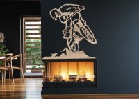 Drevený obraz na stenu – Motokrosový skok