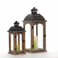 Drevený lampáš MSL2091 - 41 cm