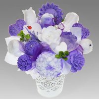 Mydlová Kytica - fialovo - biela