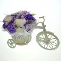 Mydlová Kytica bicykel - fialovo biela