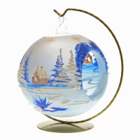 Svietnik bielo-modrý matný