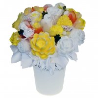 Mydlová Kytica - žlto - biela XL