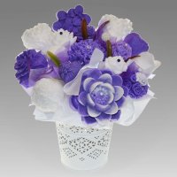 Mydlová Kytica - fialovo - biela