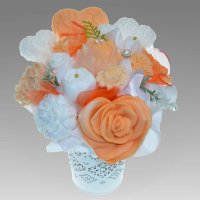 Mydlová Kytica - oranžovo - biela