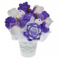 Mydlová Kytica - fialovo - biela