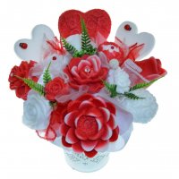 Mydlová Kytica - červeno biela