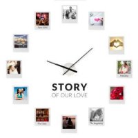 Hodiny na stenu - číselník z fotorámikov