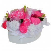 Luxusná mydlová Kytica - ružovo, biela
