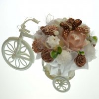 Mydlová Kytica bicykel - hnedo biela