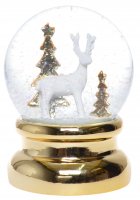 Snehová guľa zlatá so sobom