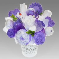 Mydlová Kytica - fialovo - biela