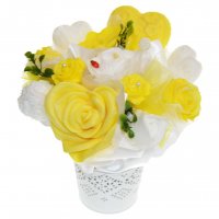 Mydlová Kytica - žlto - biela