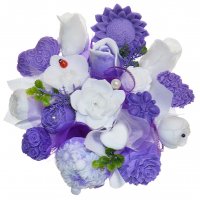 Mydlová Kytica - fialovo - biela