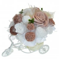 Mydlová Kytica bicykel - hnedo, biela