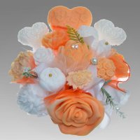 Mydlová Kytica - oranžovo - biela