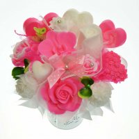 Mydlová Kytica - ružovo - biela