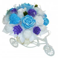 Mydlová Kytica bicykel - fialovo, modro, biela