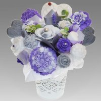 Mydlová Kytica - fialovo - sivo - biela