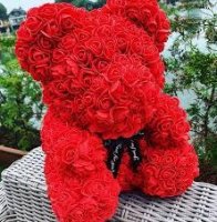 Medvedík z ruží - červený 25 cm
